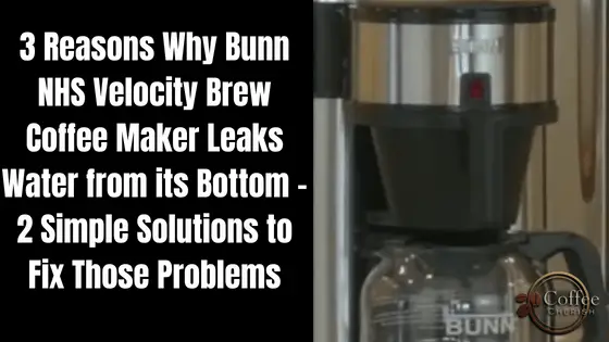 bunn nhs velocity brew leaking water