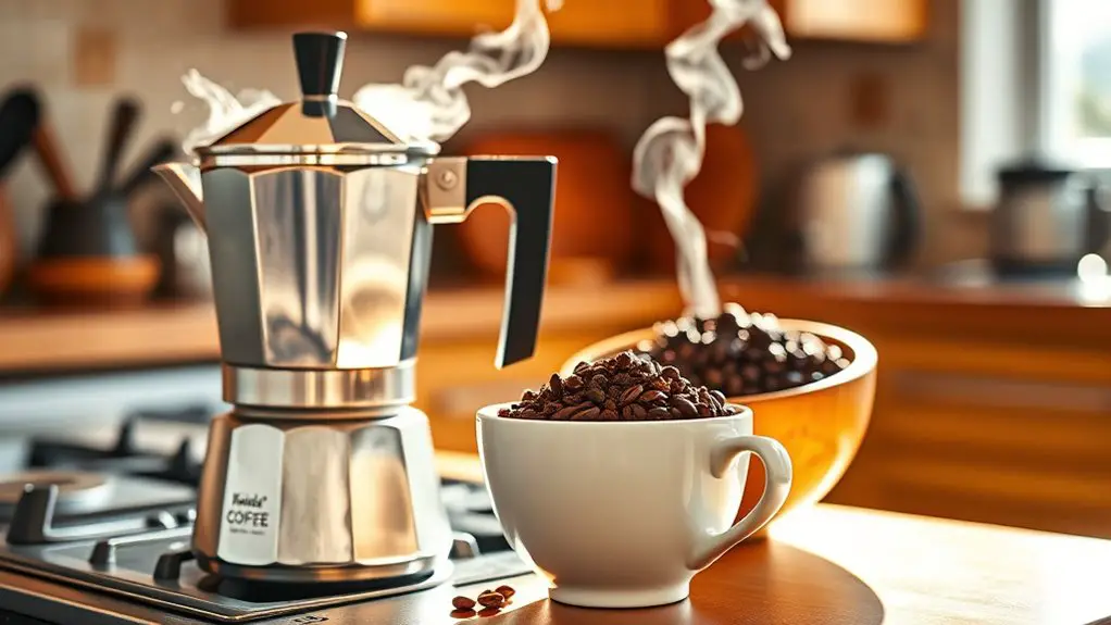brew coffee with moka pot