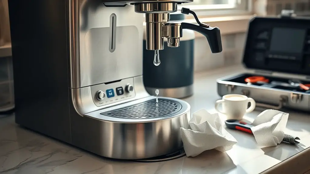 coffee machine water leak