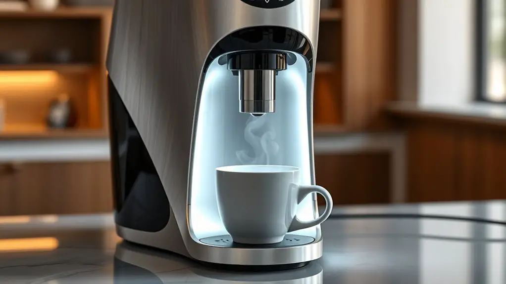 futuristic sleek coffee machine