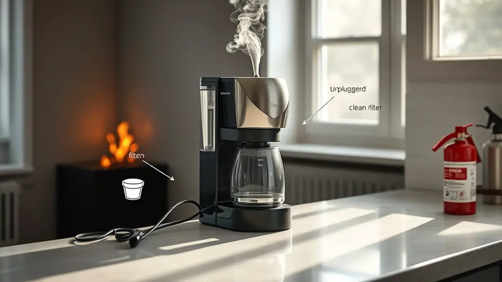 preventing coffee maker fires