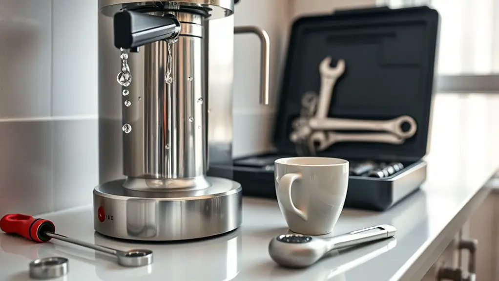 repair leaking coffee machine