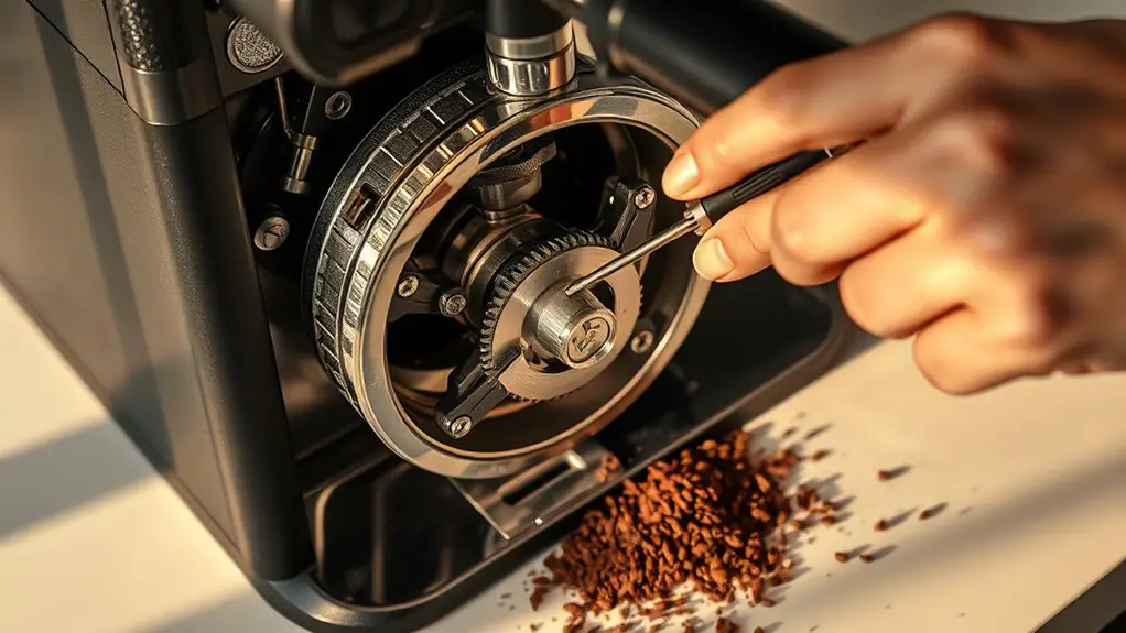 repairing espresso machine grinder